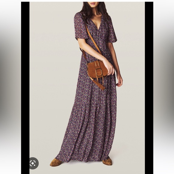 BA&SH DIVINE SILK-BLEND MAXI DRESS - Picture 3 of 9